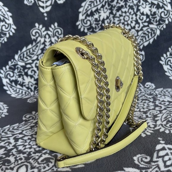 Kate Spade Natalia Smooth Leather Medium Flap Shoulder Bag Frosty Lime - Picture 3 of 16